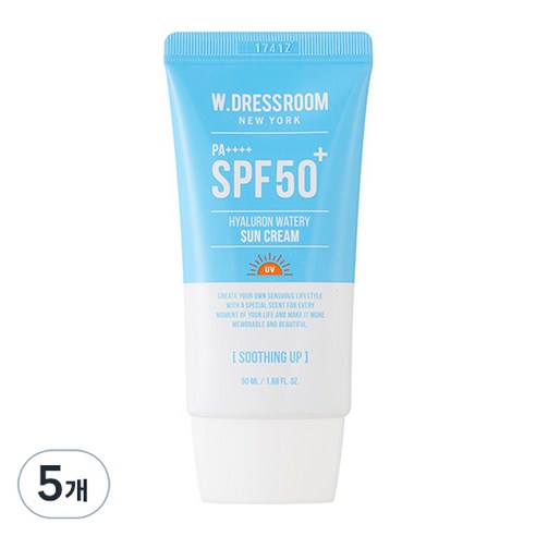 더블유드레스룸 히알루론 워터리 선크림 SPF50+ PA++++, 50ml, 5개