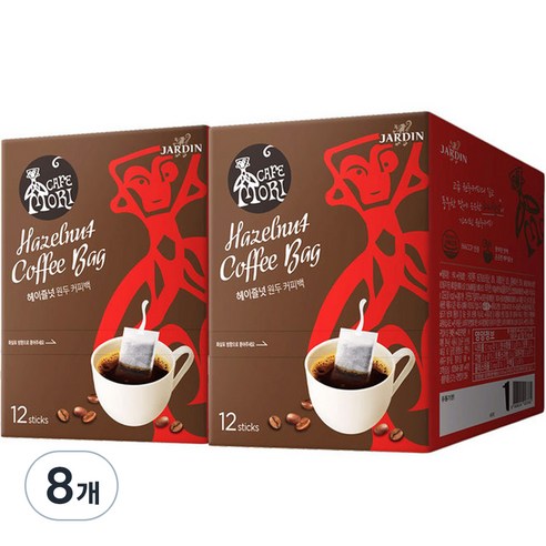 쟈뎅 까페모리 헤이즐넛향 원두 커피백, 4g, 12개입, 8개