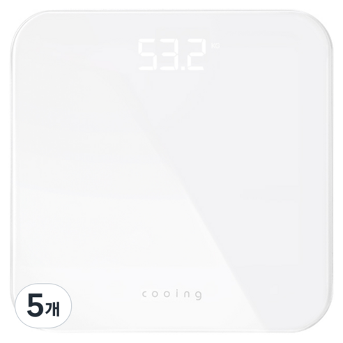 쿠잉전자 디지털 LED 체중계, BDS-260WH, 화이트, 5개