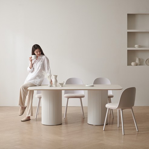 보니애가구 라이즈 24T 포세린 템바보드 6인용 1600 사각형 식탁 + 의자 4p 세트 방문설치, 캐슬마블