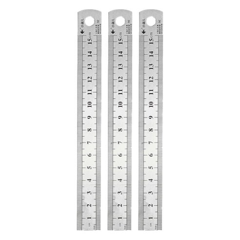 영바영 스테인레스 스틸 반영구 양면 직자 15cm, 실버, 3개