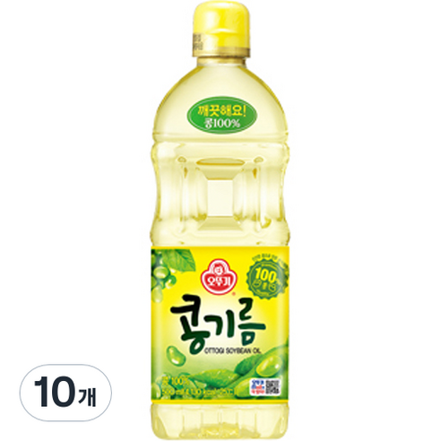 오뚜기 식용유 콩기름, 500ml, 10개