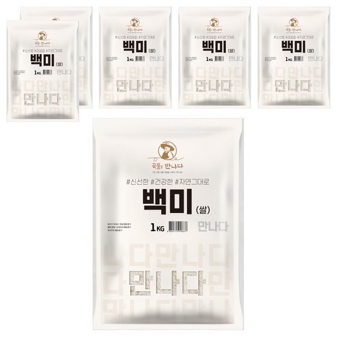 곡물을만나다 백미, 상등급, 1kg, 6개