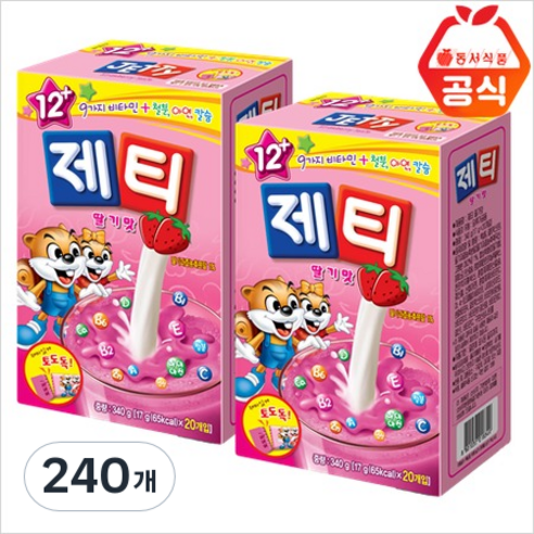 제티 딸기맛, 17g, 20개입, 12개