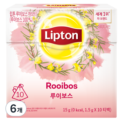 립톤 루이보스 허브차, 1.5g, 10개입, 6개