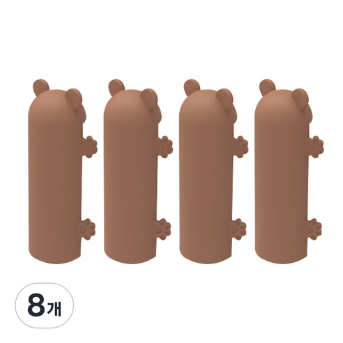 알럽홈 코너 충돌방지 베어 실리콘 가드 브라운, 8개
