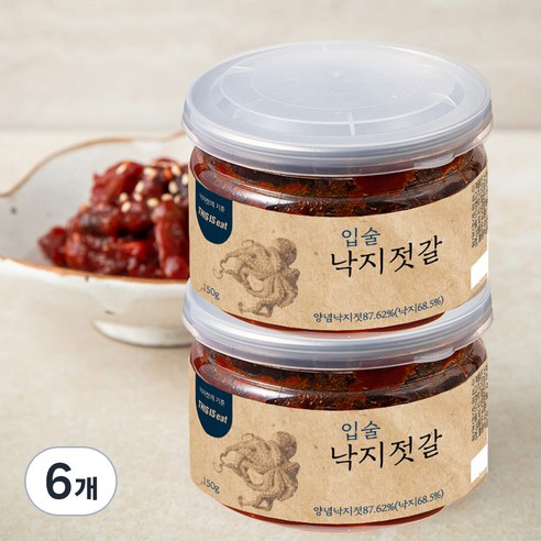 입술젓갈 낙지젓, 150g, 6개