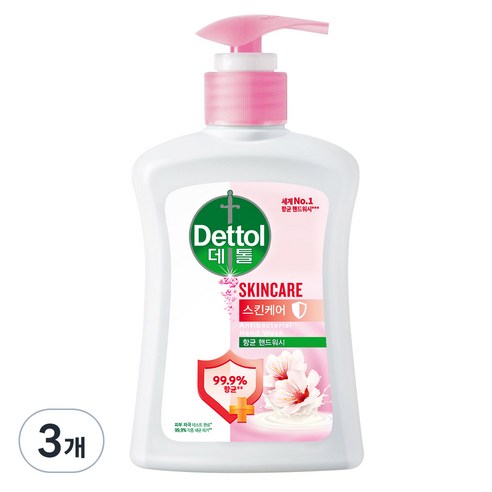 데톨 항균 핸드워시 스킨케어 플로럴향, 250ml, 3개