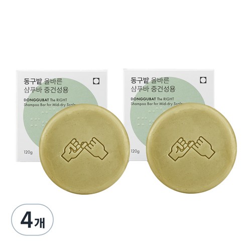 동구밭 올바른 샴푸바 중건성용, 4개, 120g