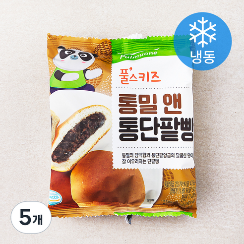 풀스키즈 통밀 앤 통단팥빵 (냉동), 60g, 5개