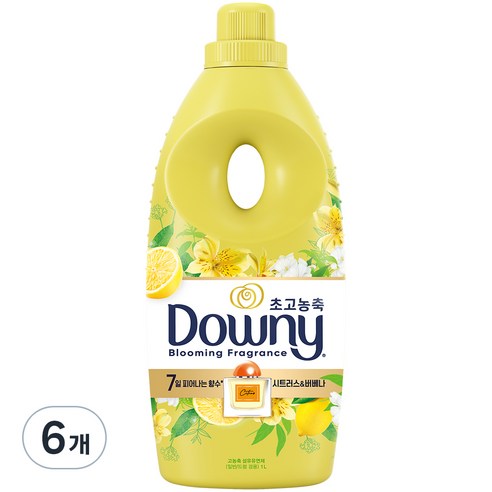 다우니 7일간 피어나는 향수 컬렉션 시트러스 앤 버베나 초고농축 섬유유연제 본품, 1L, 6개