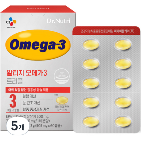닥터뉴트리 알티지 오메가3 트리플 30.3g, 60정, 5개