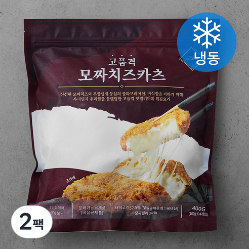 잇퀄리티 고품격 통등심 모짜 치즈 카츠 (냉동), 400g, 2팩
