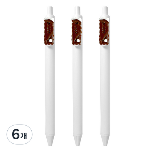큐티파츠 젤펜 쿠키 0.5mm, 브라운, 6개