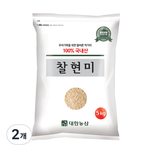 대한농산 찰현미 잡곡, 5kg, 2개