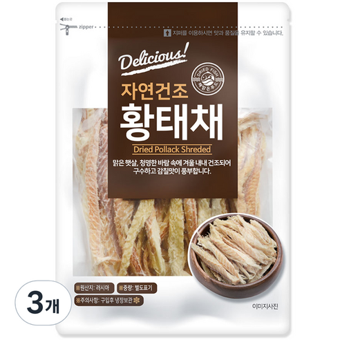 해맑은푸드 황태채, 200g, 3개
