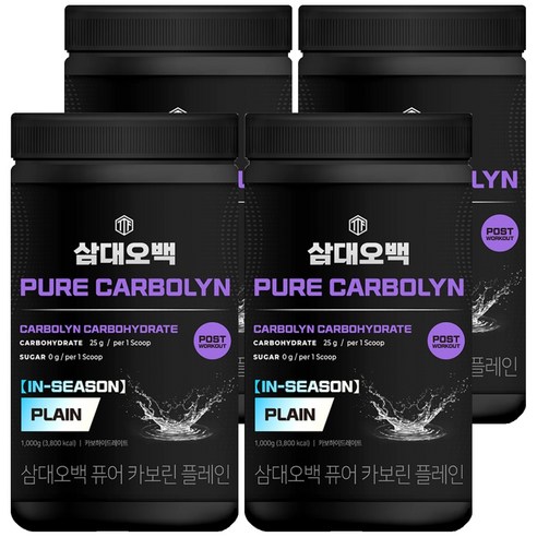 삼대오백 퓨어 인시즌 카보린 플레인 헬스보충식품, 1kg, 4개