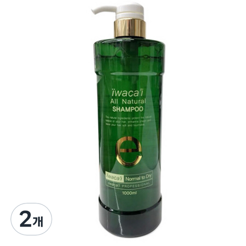 이와사이 올 내츄럴 샴푸, 1000ml, 2개