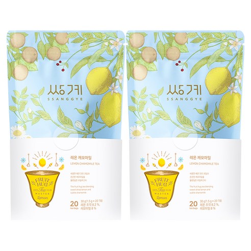 쌍계명차 프루트 허그 파우치 레몬캐모마일, 1.5g, 20개입, 2개, 1.5g