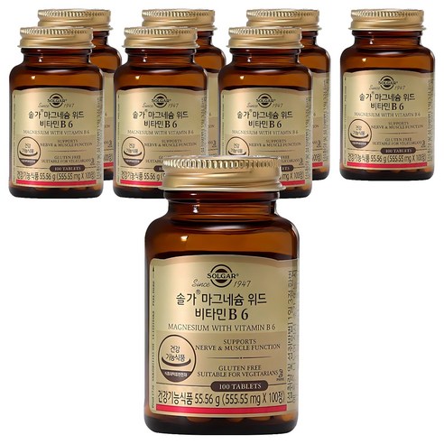솔가 마그네슘 위드 비타민 B6, 100정, 8개