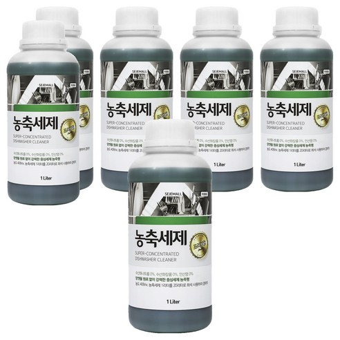 세제몰 업소용 식기세척기 농축세제, 1L, 6개