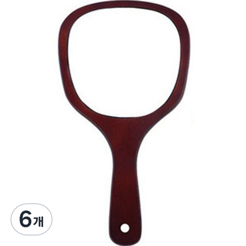 더블제이 우드 메이크업 손거울 D타입, 월넛, 6개