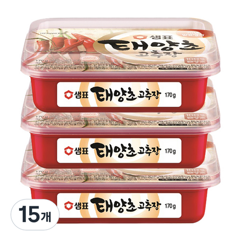 샘표 태양초 고추장, 170g, 15개