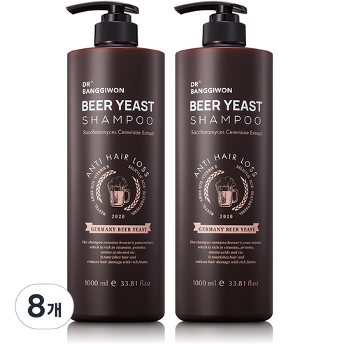 닥터방기원 맥주 효모 탈모증상 완화 샴푸, 1000ml, 8개