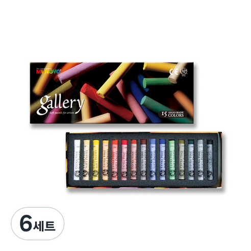 문교 원형 소프트 파스텔 지함 MPA-15, 15색, 6세트