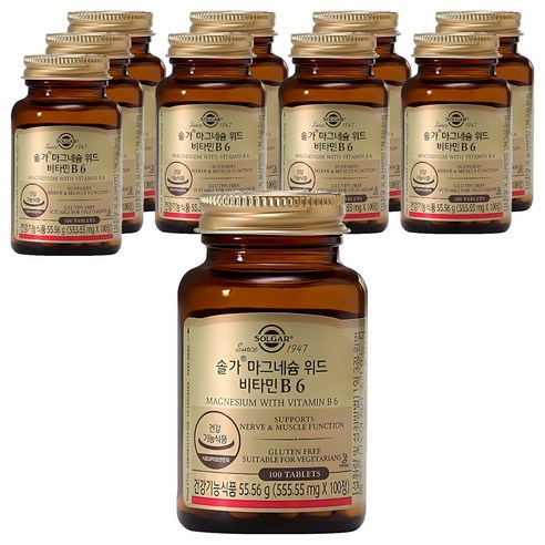 솔가 마그네슘 위드 비타민 B6, 100정, 10개