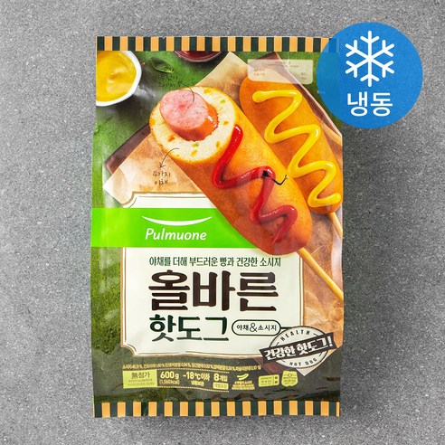 풀무원 올바른 핫도그 개별 (냉동), 75g, 16개입