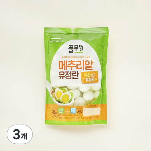 풀무원 깐메추리알 유정란, 450g, 3개