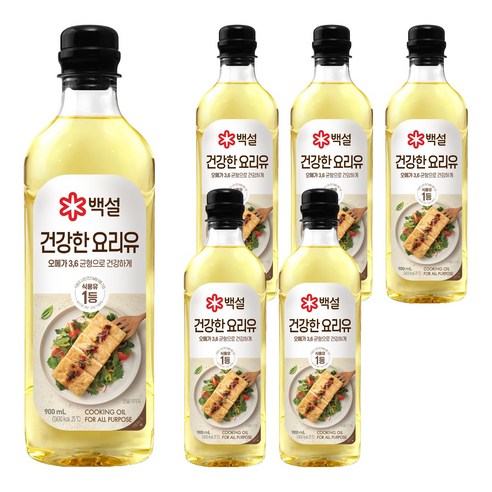 백설 건강한 요리유, 900ml, 6개