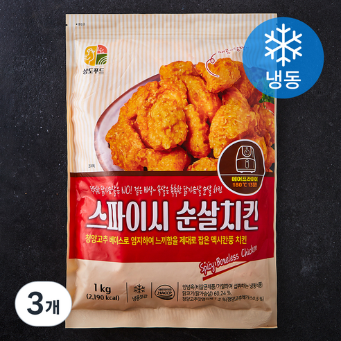 스파이시 순살치킨 (냉동), 1kg, 3개