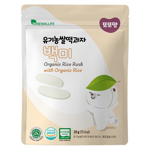 또또맘 유기농 쌀떡과자 20g, 백미, 1개 떡뻥 또또맘 유기농 쌀떡과자 20g, 백미, 1개 떡뻥
