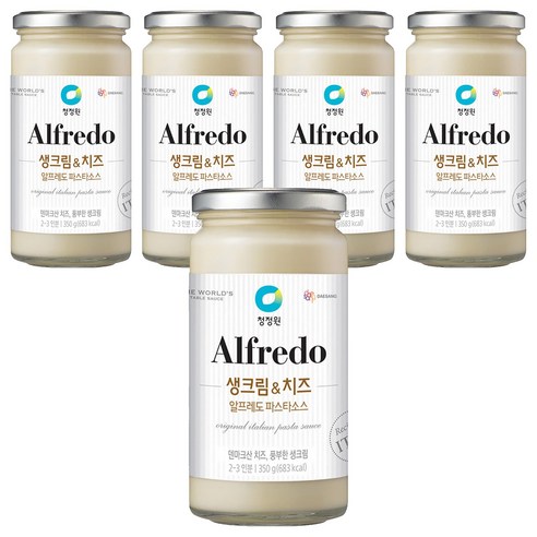 청정원 알프레도 생크림&치즈 파스타소스, 350g, 5개
