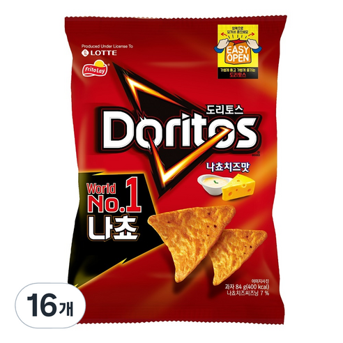 도리토스 나쵸치즈맛 소, 84g, 16개