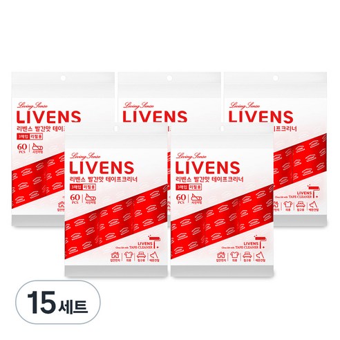 리벤스 빨간맛 사선컷팅 테이프크리너 리필 3p, 15세트