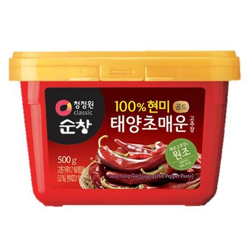청정원순창 태양초 매운 고추장, 500g, 2개