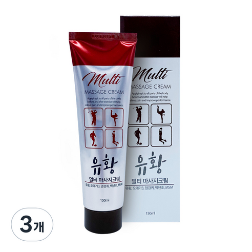 유황 멀티 마사지 크림, 150ml, 3개