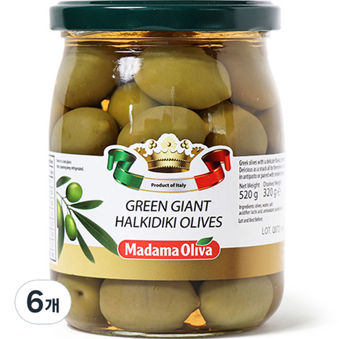 마다마올리바 그린 자이언트 할키디키, 520g, 6개