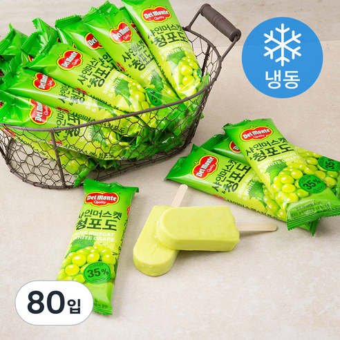 롯데웰푸드 델몬트 샤인머스켓 앤 청포도바 (냉동), 75ml, 1개입, 80개