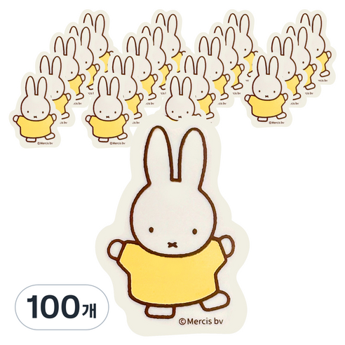 조선문방구 미피 모양 지우개, 옐로우 토끼, 100개