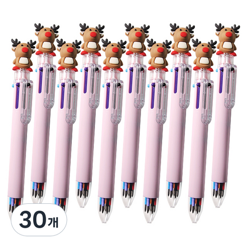 투영 X MAS 6색 볼펜 0.7mm, 루돌프, 30개