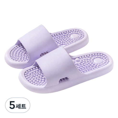 언헤브 뉴 컬러 지압 슬리퍼 250, 02 퍼플, 5세트