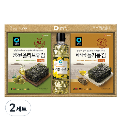 대상 청정원 재래김 고급유 혼합 2호 선물세트, 2세트