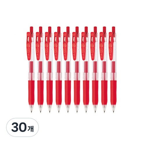 제브라 사라사클립볼펜 0.3mm, 레드, 30개