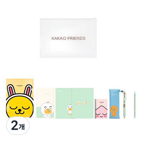 카카오프렌즈 신학기 실속구성 문구세트 A, 랜덤발송, 2개