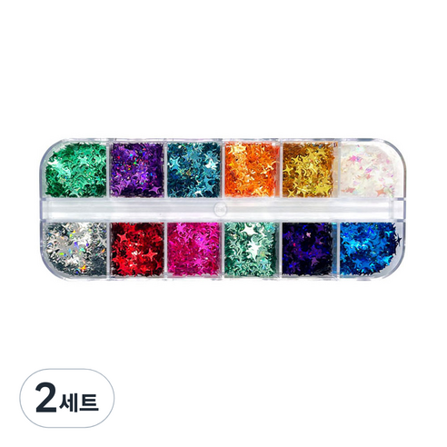 네일스케치 별빛 네일글리터 12종 세트, 혼합색상, 2세트