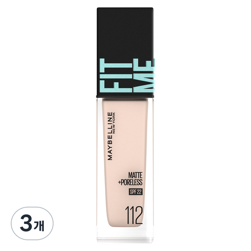 메이블린 핏 미 매트 포어리스 에스피어프22 30ml, 112호 내츄럴 아이보리, 3개